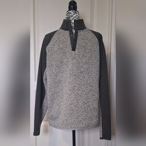 Lucky Brand mens M Navy green & grey sweater